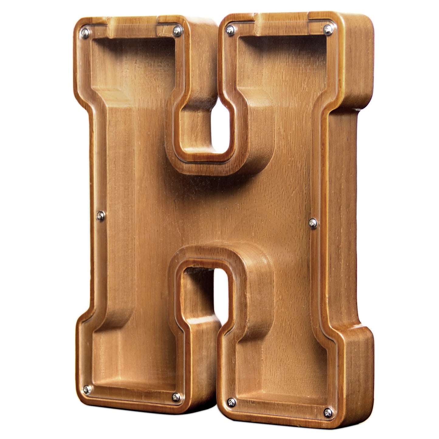 AORCMITN Large Wooden Letter Coin Bank – Personalized 9.2-Inch Piggy Bank