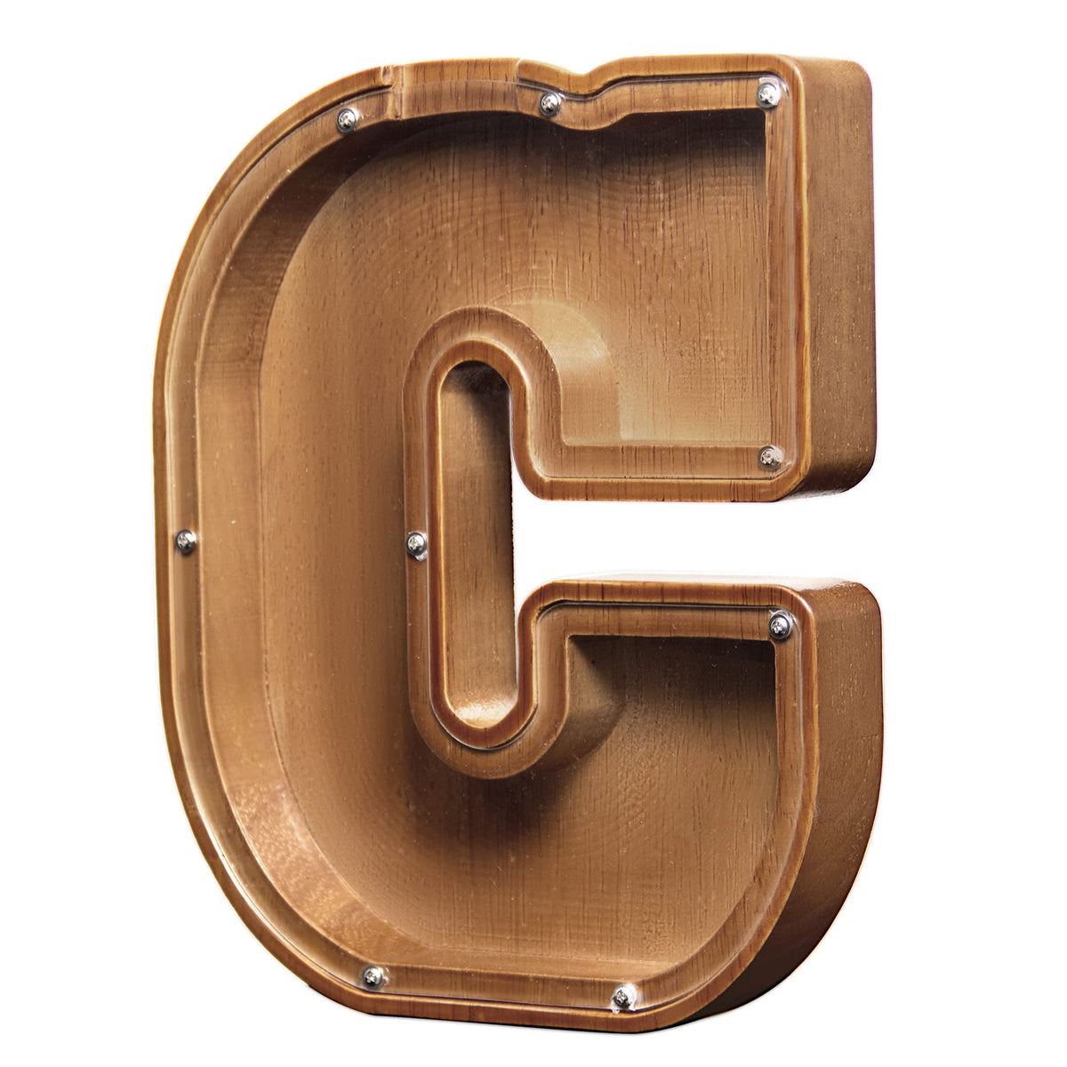 AORCMITN Large Wooden Letter Coin Bank – Personalized 9.2 inch Pine Wood Money Box