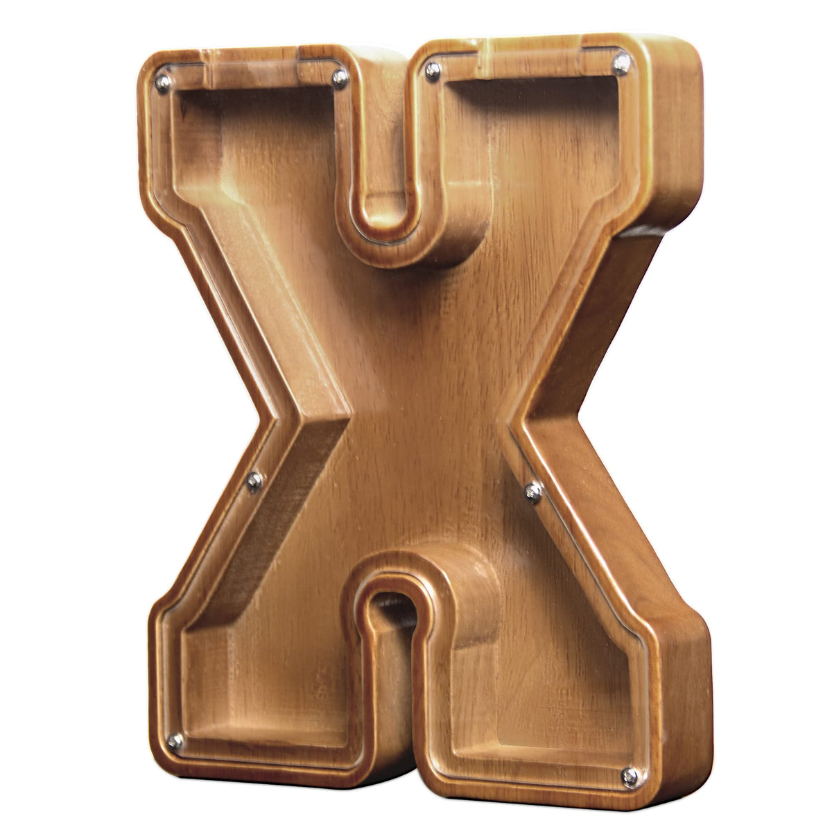 AORCMITN Large Wooden Letter Piggy Bank — Personalize with Name Stickers (9.2 Inch)