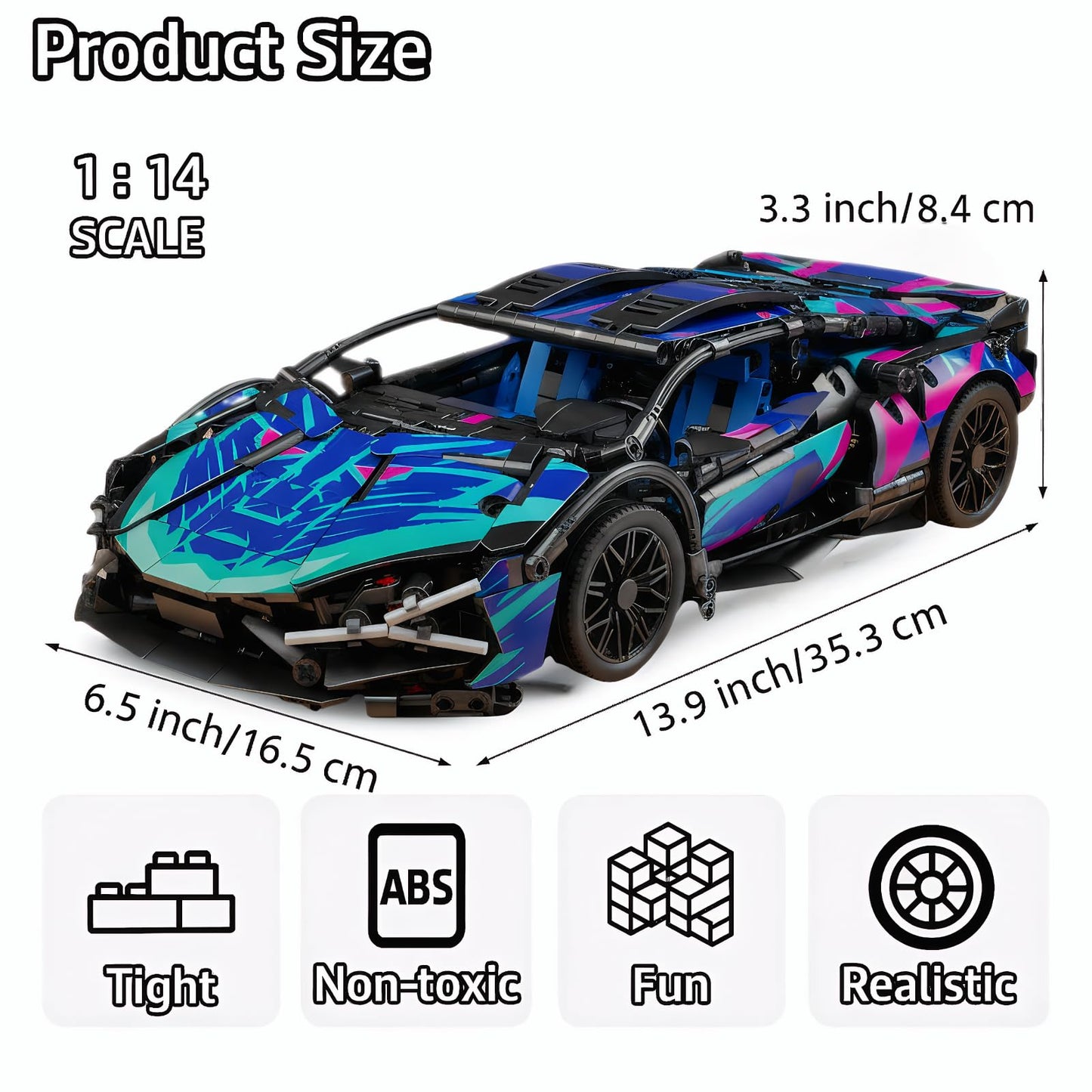 AoreSpty 1280-Piece Dual-Mode RC Car Kit — 1:14 Scale STEM Toy with LED Lights & Rechargeable Battery | Build Your Own RC Car