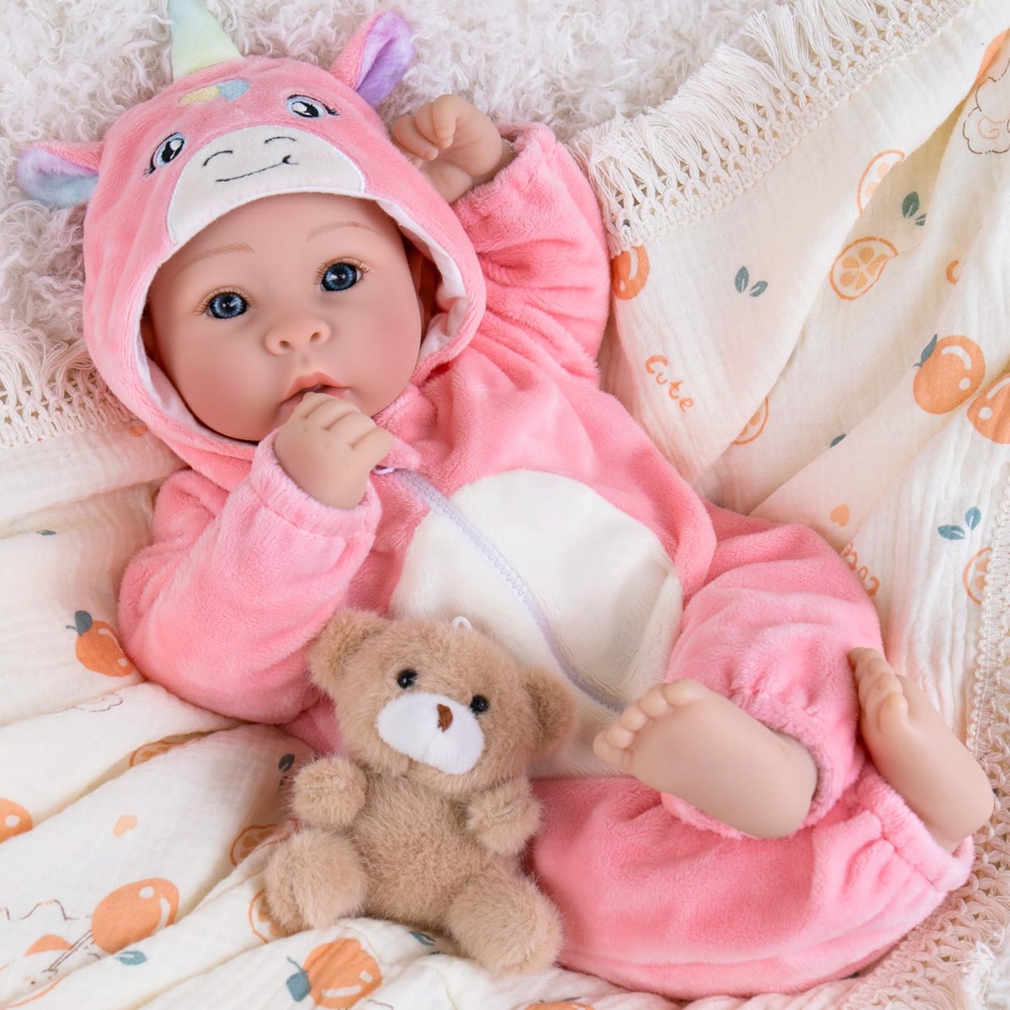 Aori 17-Inch Realistic Baby Doll | Soft Body, Pink Outfit, Pretend Play