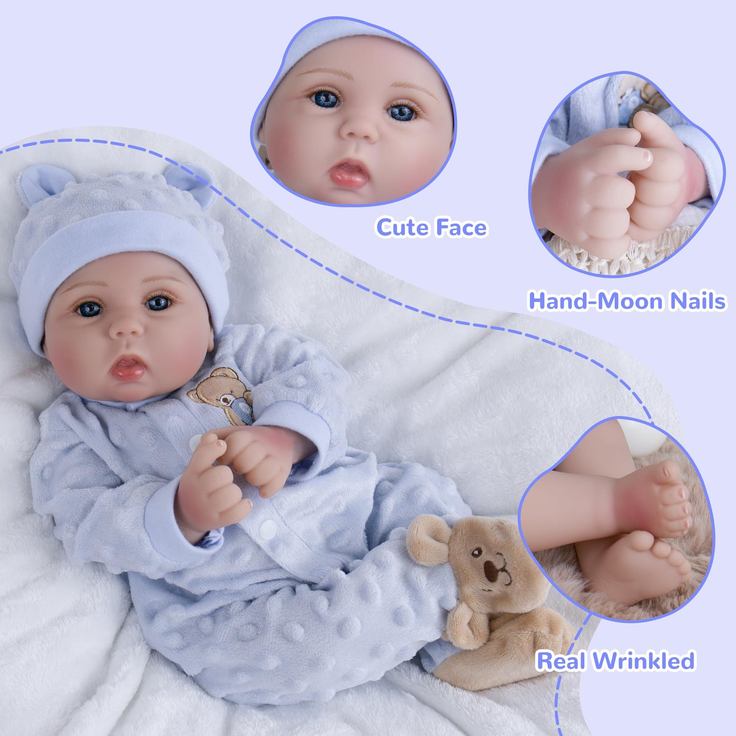 Aori 2.0 Lifelike Reborn Baby Doll – 18-Inch Poseable Realistic Baby Boy