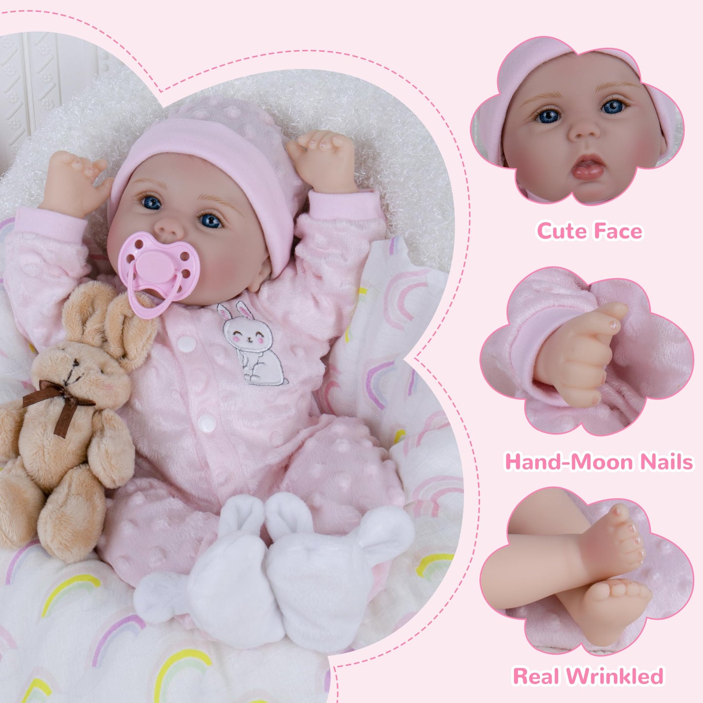 Aori 2.0 Lifelike Reborn Baby Doll - 18-Inch Realistic Newborn Girl, Weighted Body