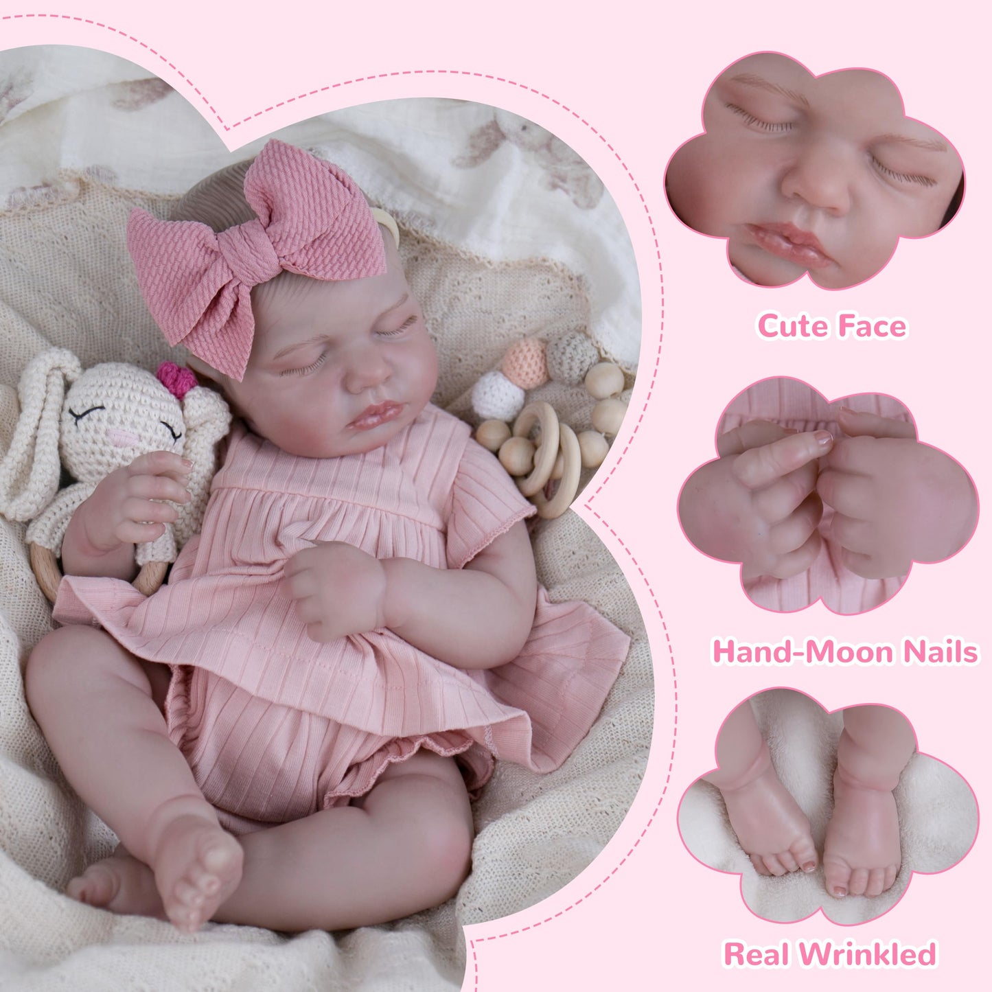 Aori 2.0 Lifelike Reborn Baby Doll – 20-Inch Sleeping Realistic Newborn Girl