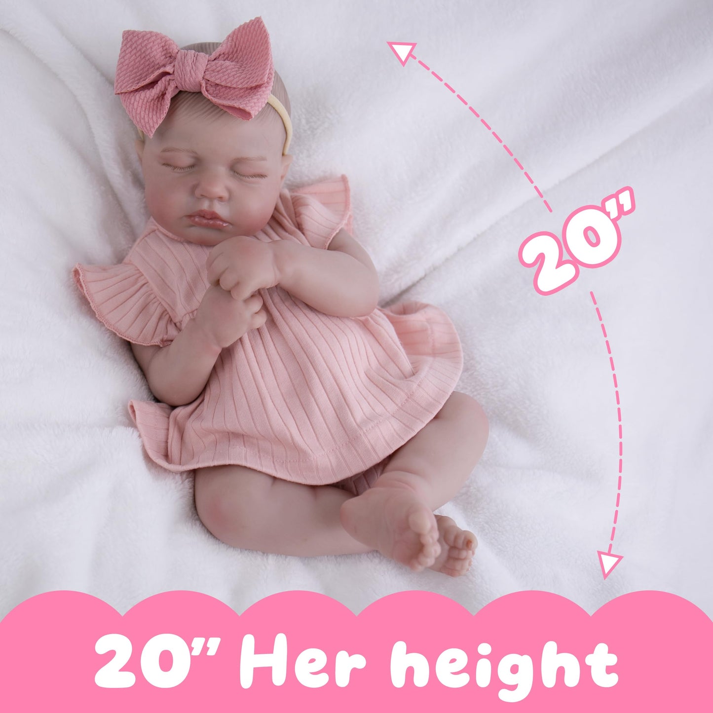 Aori 2.0 Lifelike Reborn Baby Doll – 20-Inch Sleeping Realistic Newborn Girl