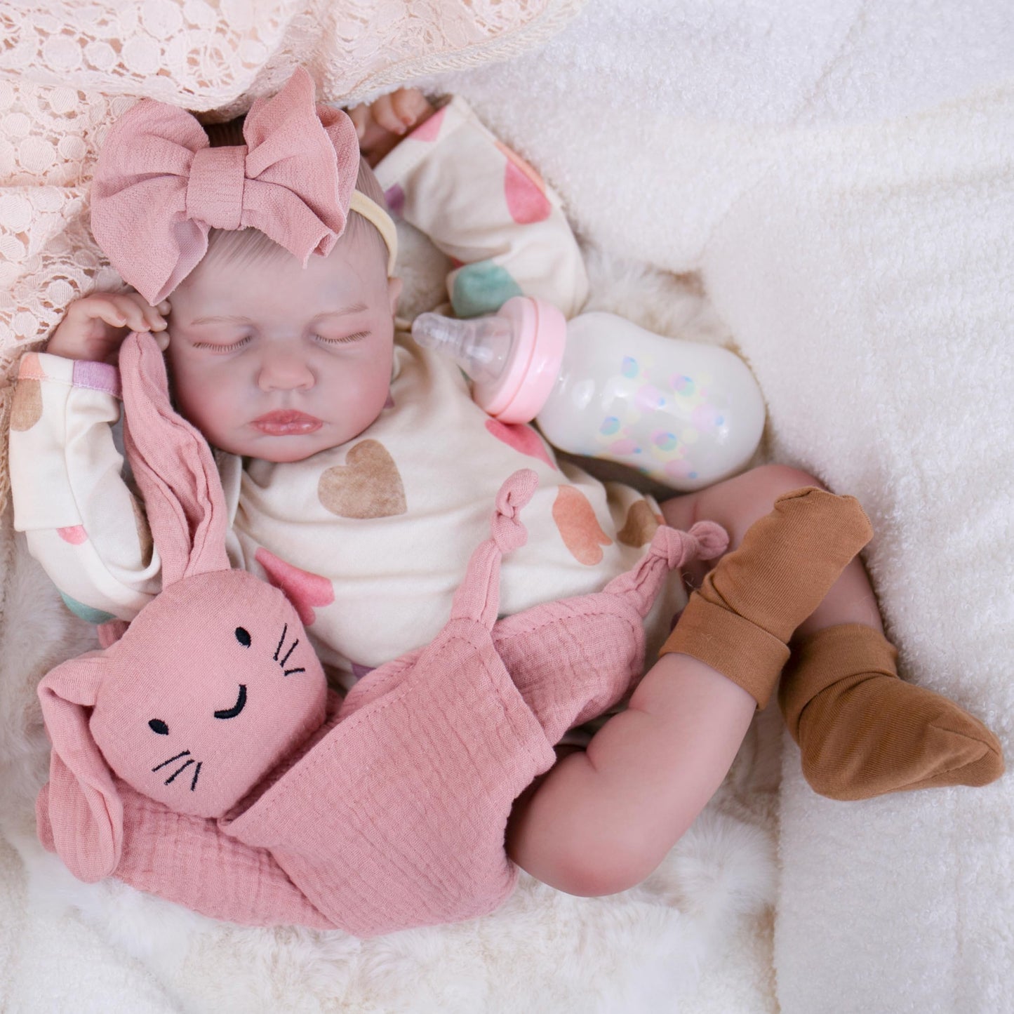 Aori 2.0 Lifelike Reborn Baby Doll – 20-Inch Realistic Newborn Girl with Weighted Body | Gift for Kids 3+