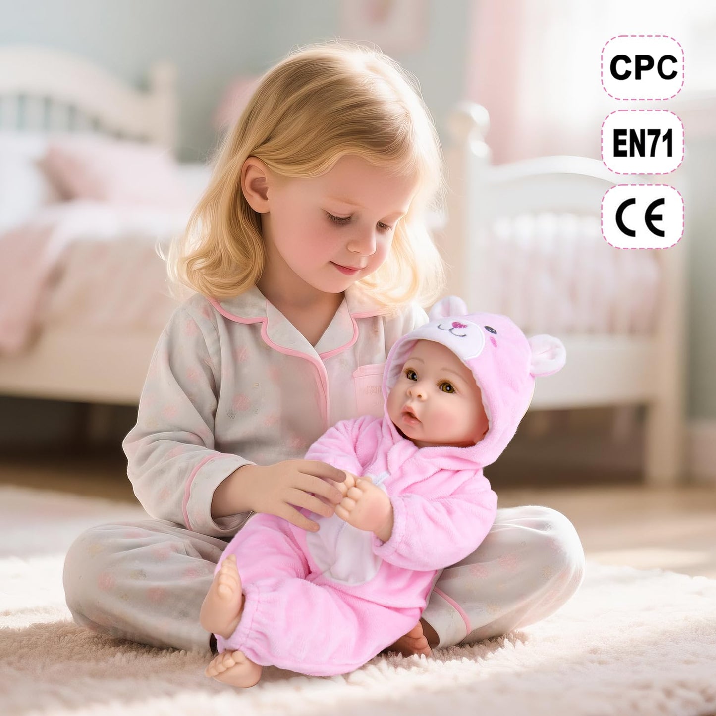Aori 17-Inch Realistic Baby Doll with Feeding Kit – Lifelike Baby Girl for Nurturing Play