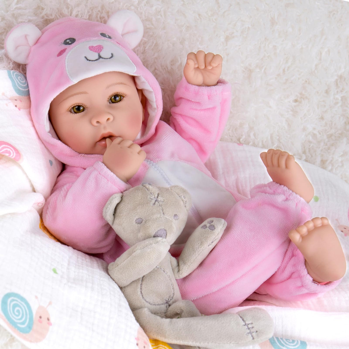 Aori 17-Inch Realistic Baby Doll with Feeding Kit – Lifelike Baby Girl for Nurturing Play