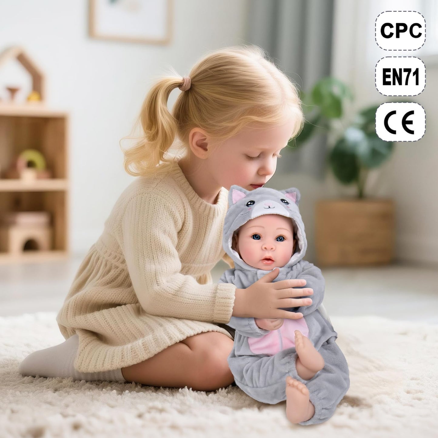 Aori Lifelike Baby Dolls - 17-Inch Realistic Baby Girl with Accessories | For Ages 3+