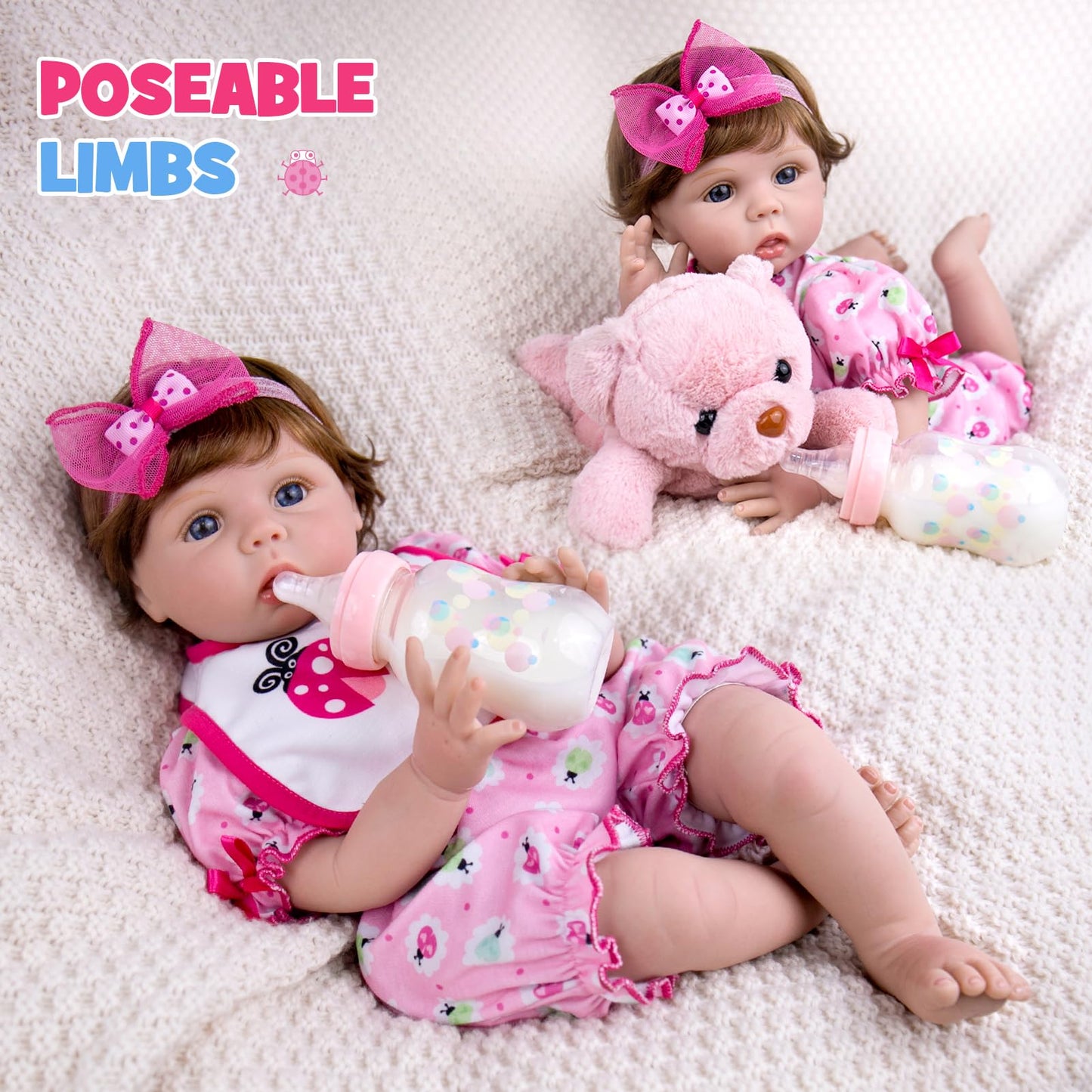 Aori 22-Inch Lifelike Reborn Baby Doll - Weighted Cloth Body, Newborn Girl