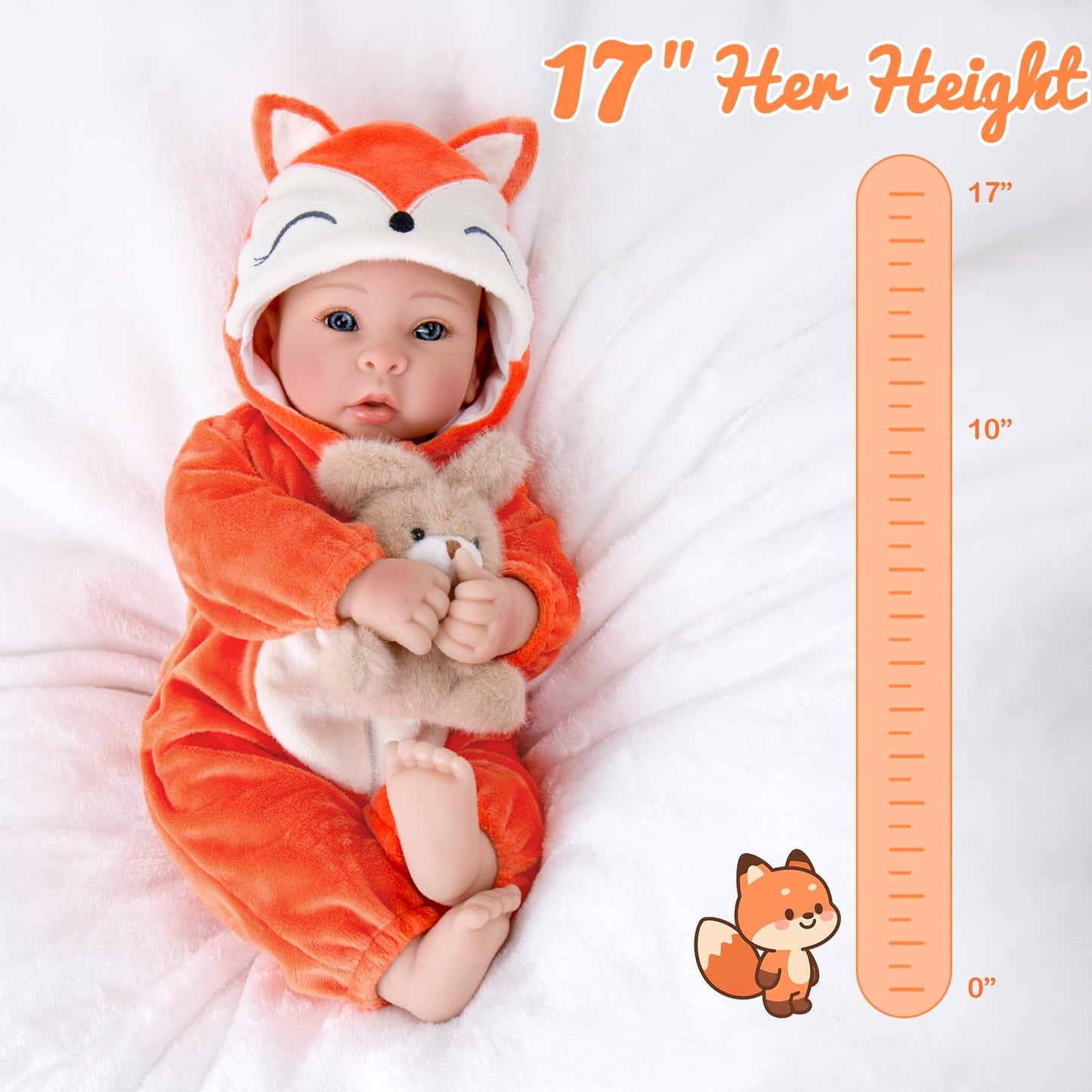Aori Baby Dolls Lifelike 17 Inches – Realistic Baby Girl Doll Set with Feeding Toy Kit | Safe, Durable Companion Gift