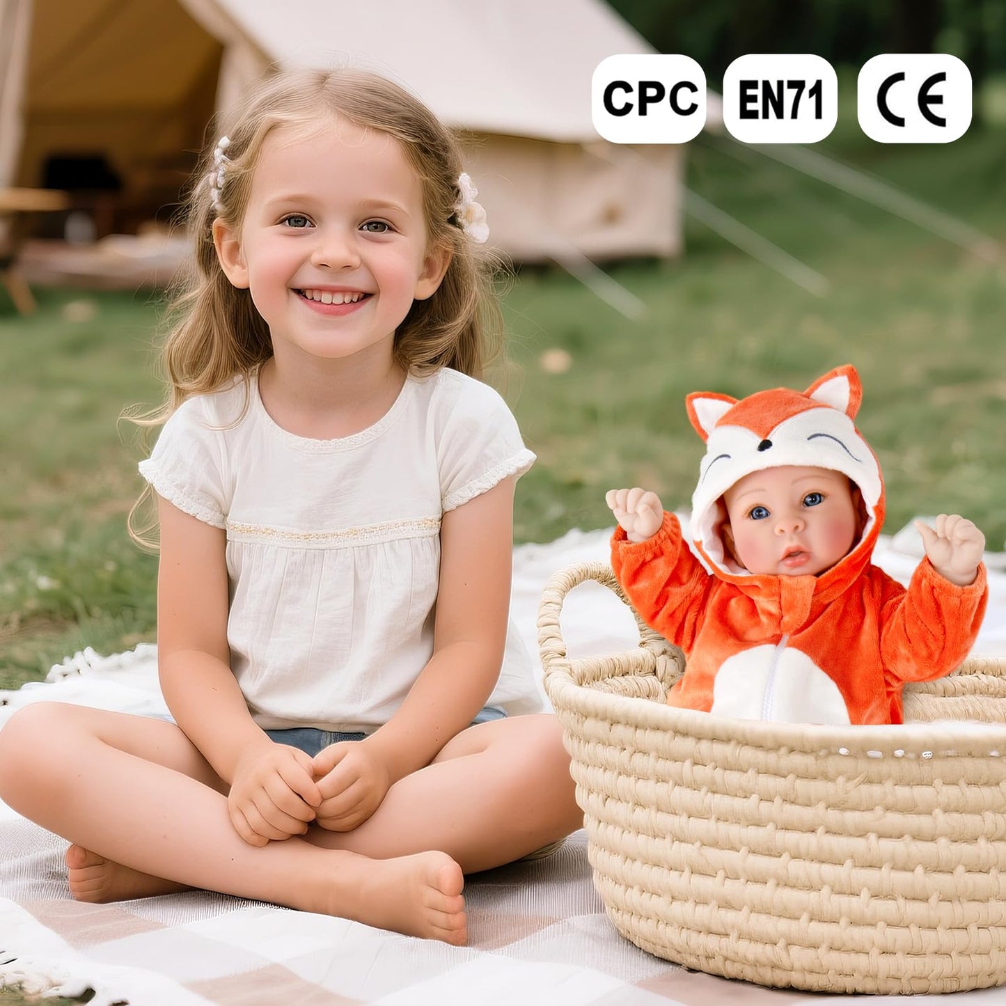 Aori Baby Dolls Lifelike 17 Inches – Realistic Baby Girl Doll Set with Feeding Toy Kit | Safe, Durable Companion Gift