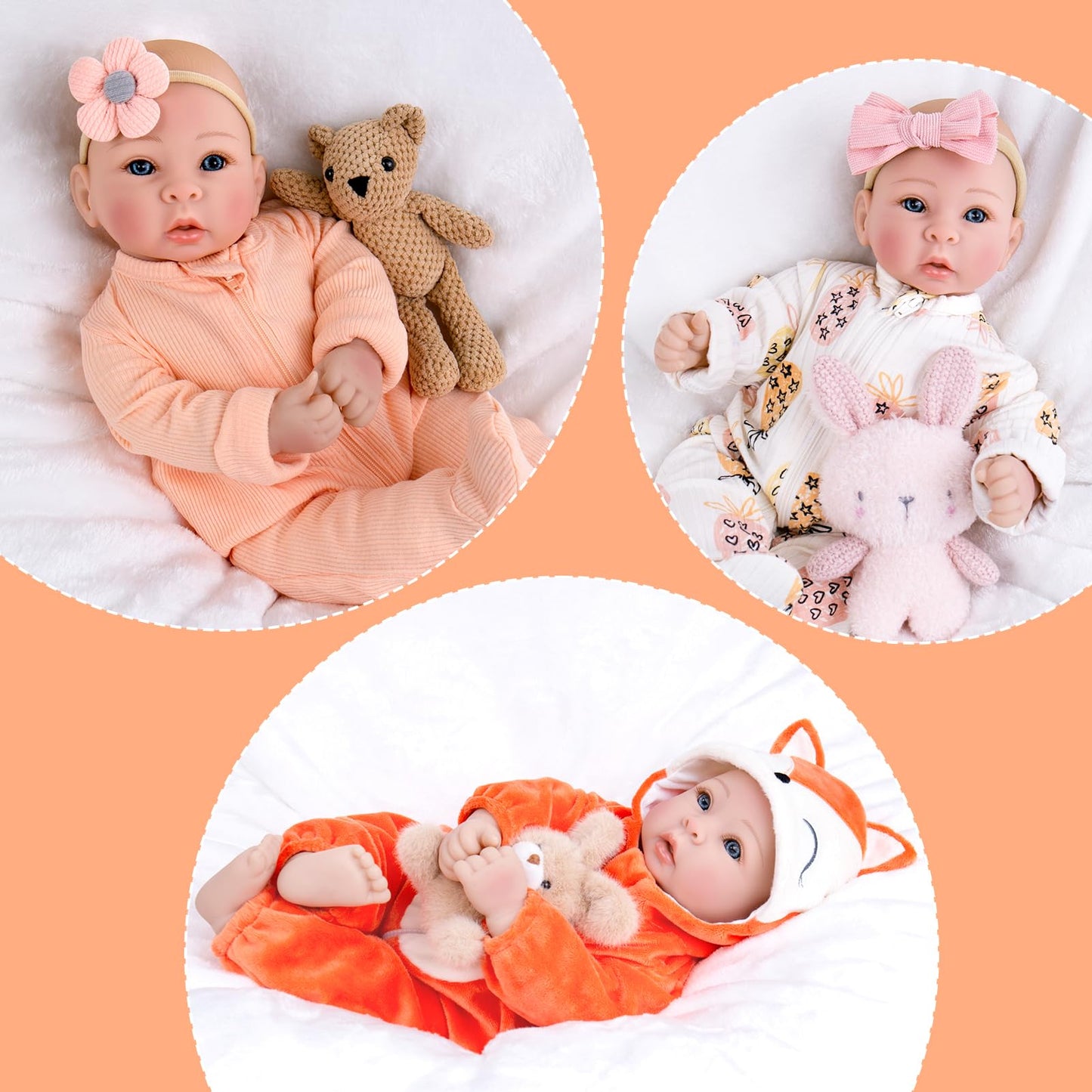 Aori Baby Dolls Lifelike 17 Inches – Realistic Baby Girl Doll Set with Feeding Toy Kit | Safe, Durable Companion Gift