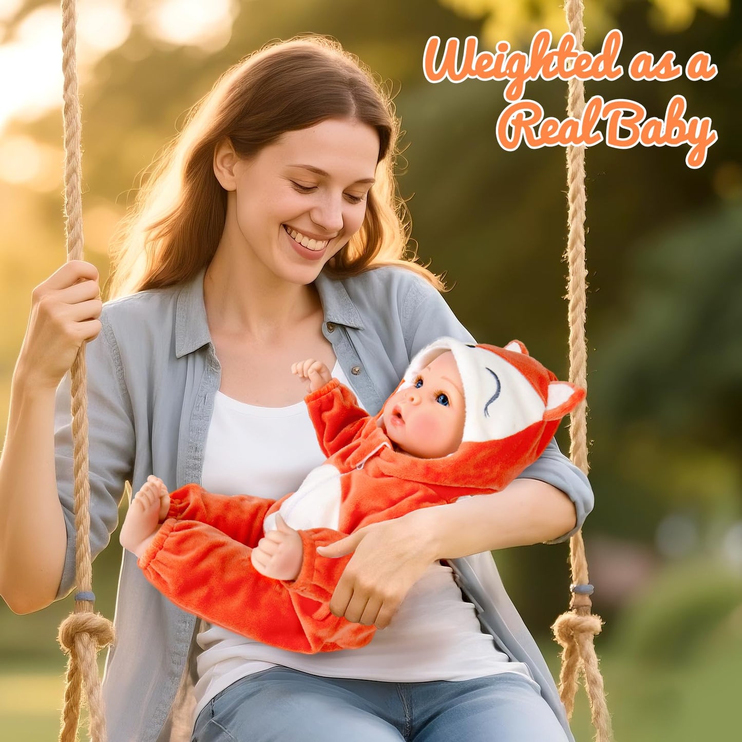 Aori Baby Dolls Lifelike 17 Inches – Realistic Baby Girl Doll Set with Feeding Toy Kit | Safe, Durable Companion Gift