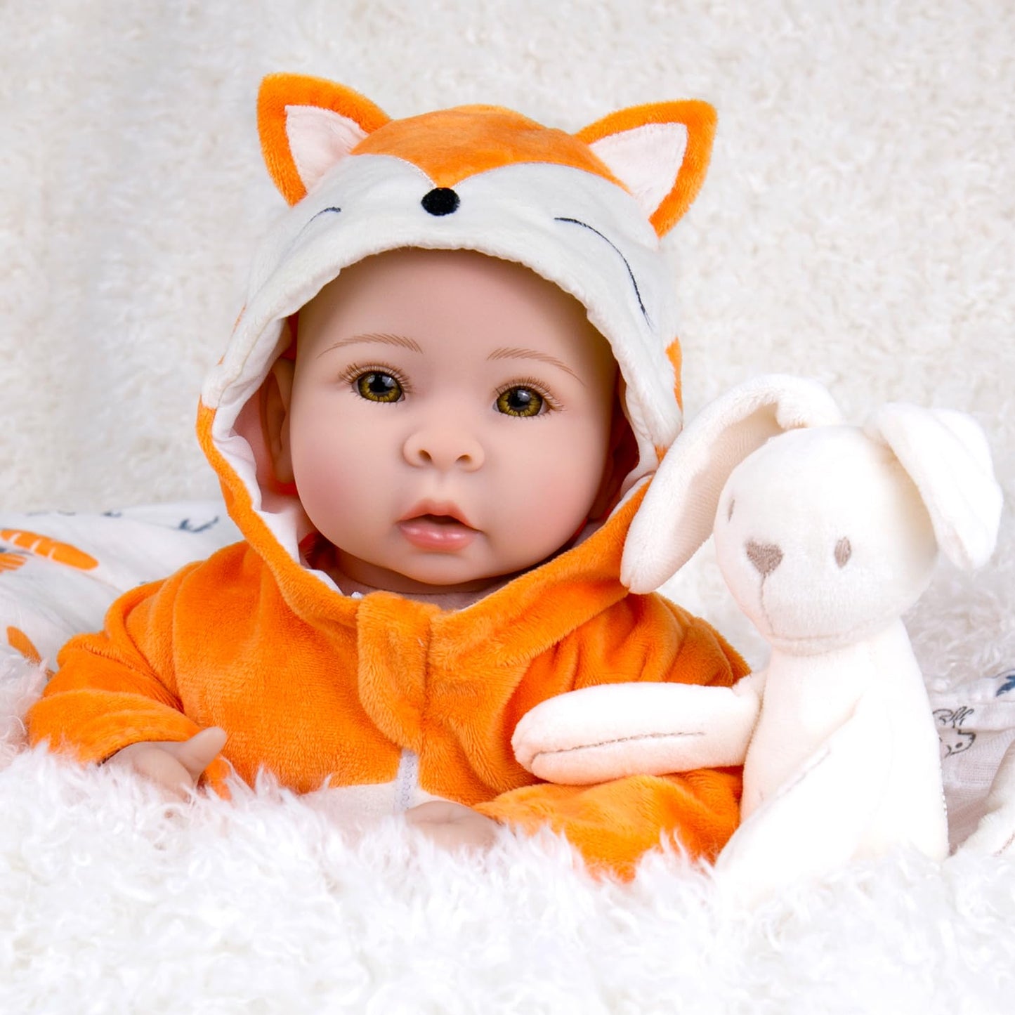 Aori Baby Dolls - 17-Inch Real Life Doll with Ultra-Soft Body & Fox Outfits for Girls 3+