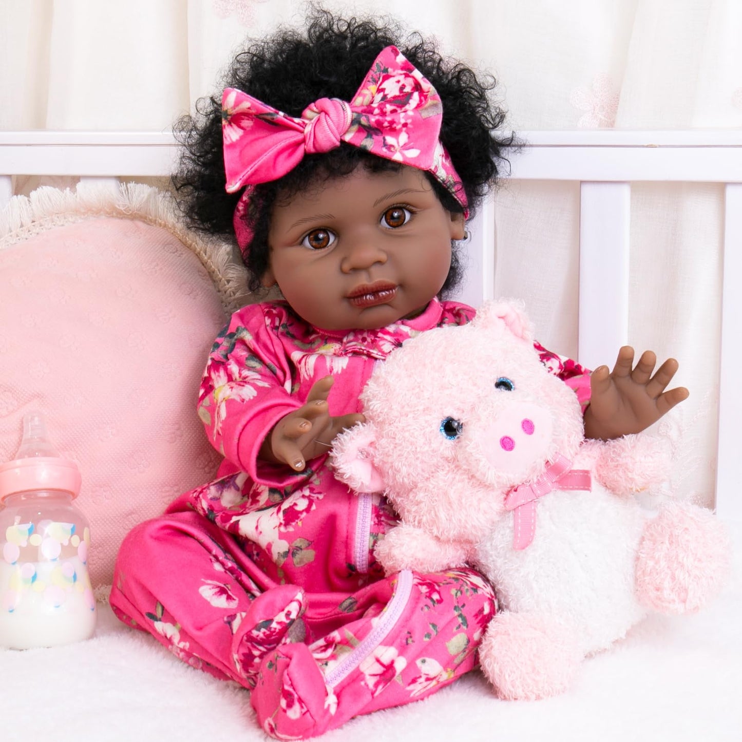 Aori Black Reborn Baby Doll Girl — 22in Lifelike, Weighted & Poseable