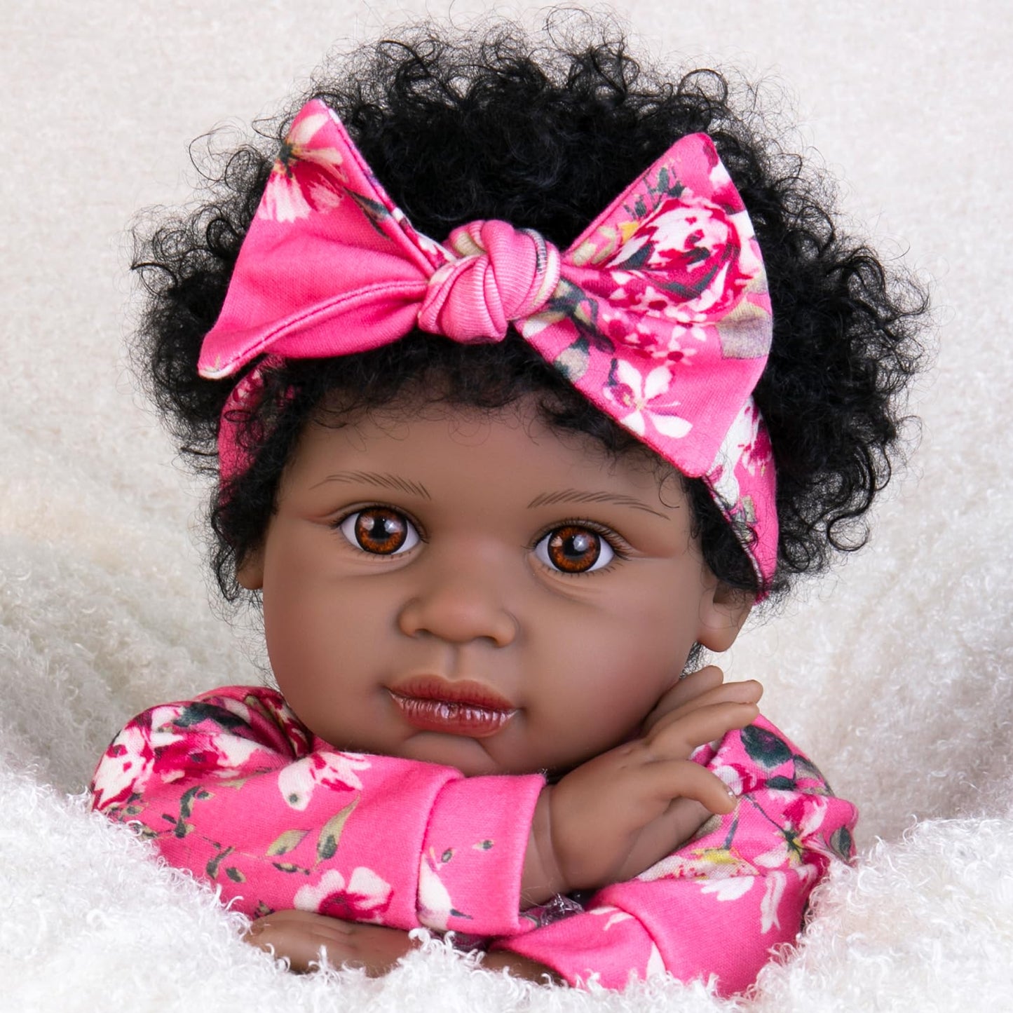 Aori Black Reborn Baby Doll Girl — 22in Lifelike, Weighted & Poseable