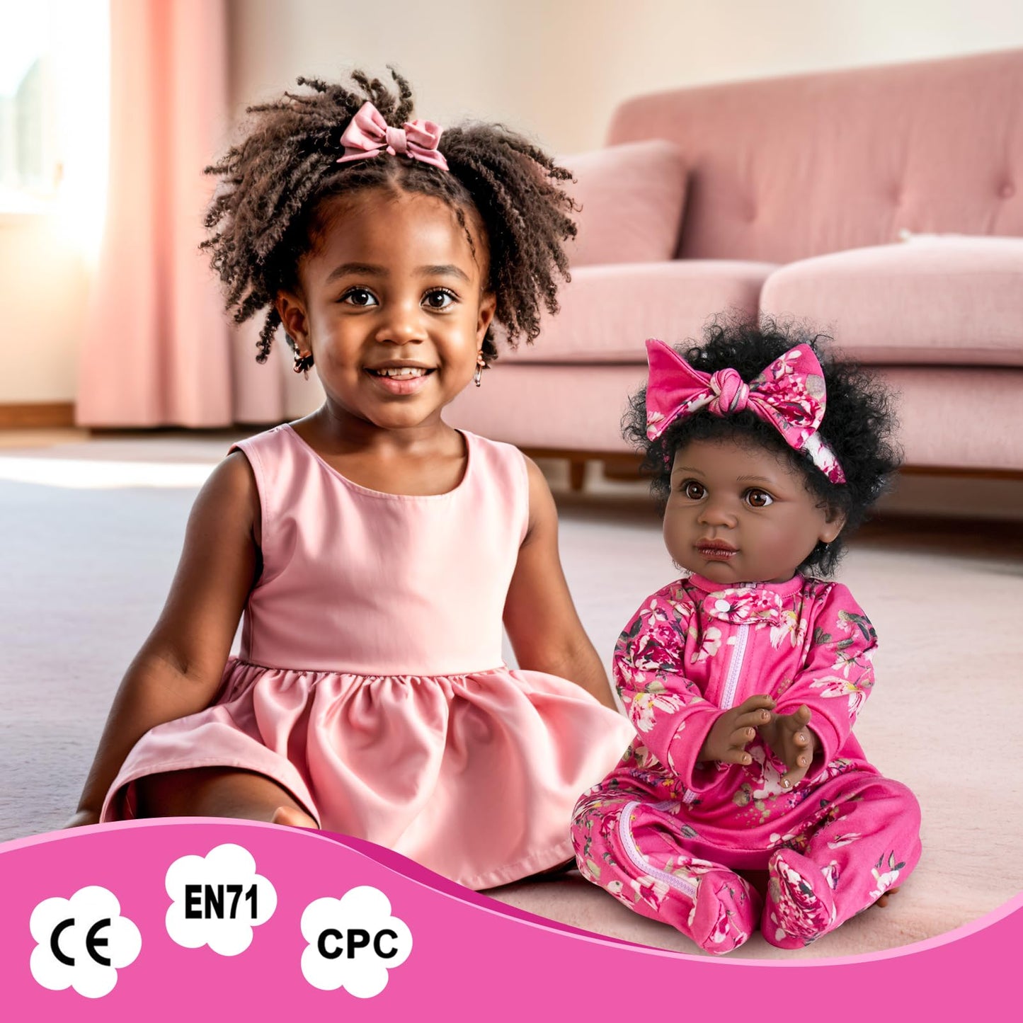 Aori Black Reborn Baby Doll Girl — 22in Lifelike, Weighted & Poseable