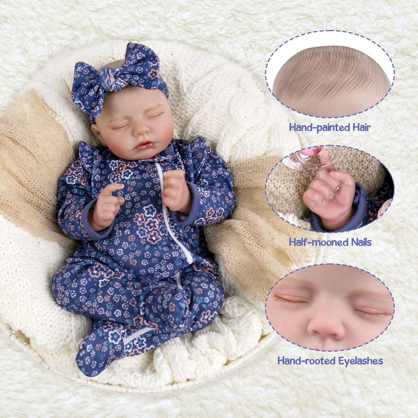 Aori 20-Inch Weighted Reborn Baby Doll – Hyper Realistic Lifelike Newborn Girl with Outfit