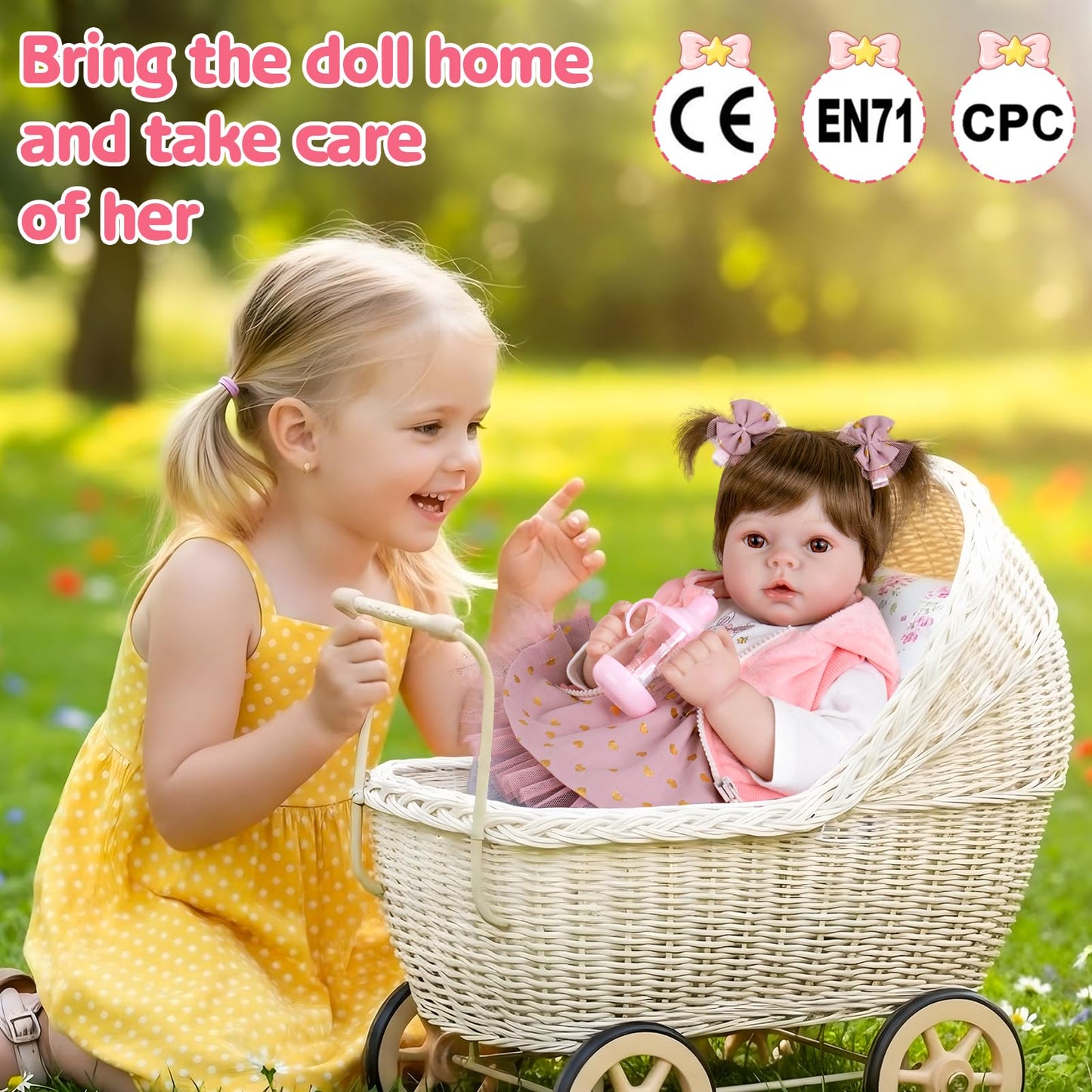 Aori Realistic Reborn Baby Doll – 22-Inch Lifelike Newborn Girl in Pink Outfit