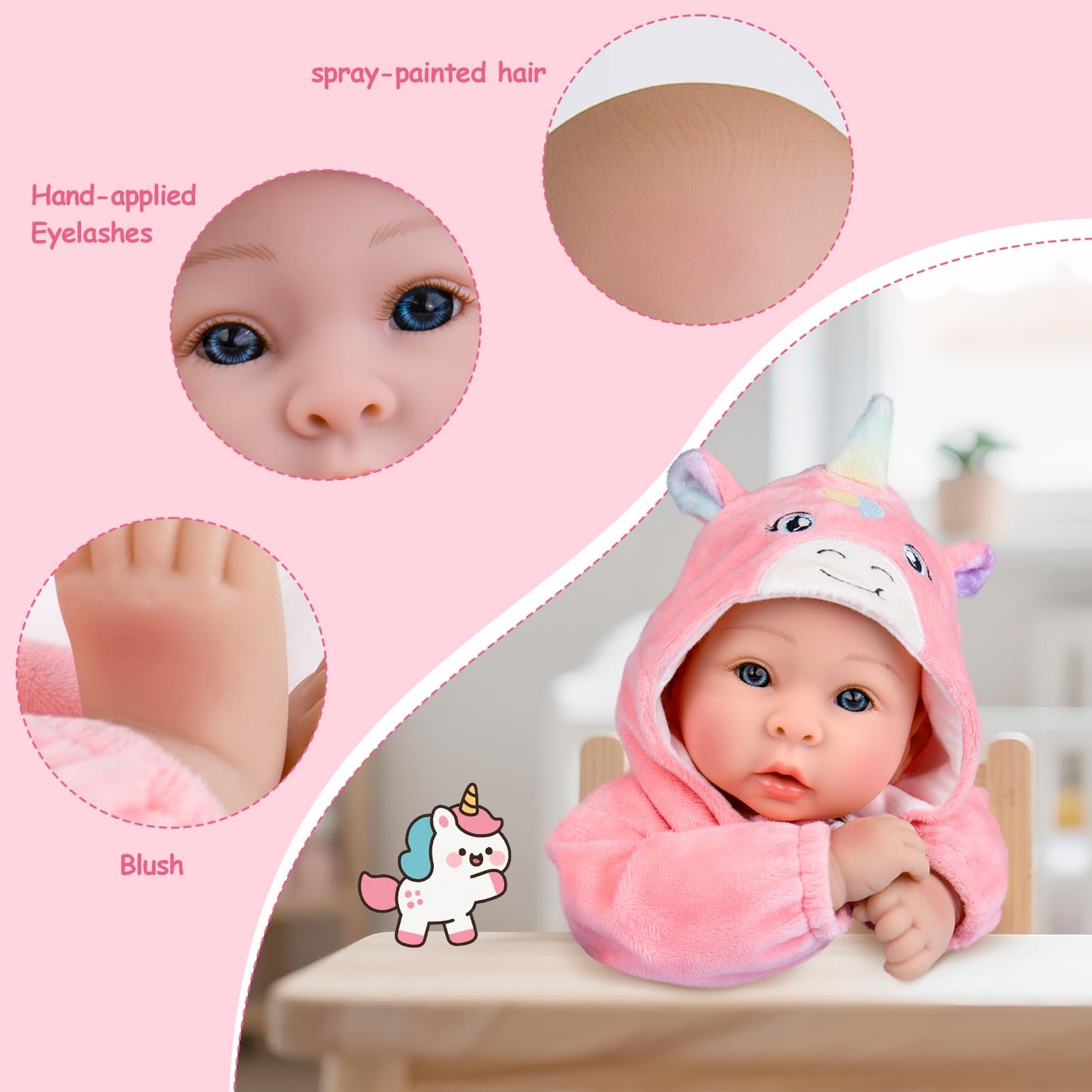 Aori 17-Inch Realistic Baby Doll | Soft Body, Pink Outfit, Pretend Play