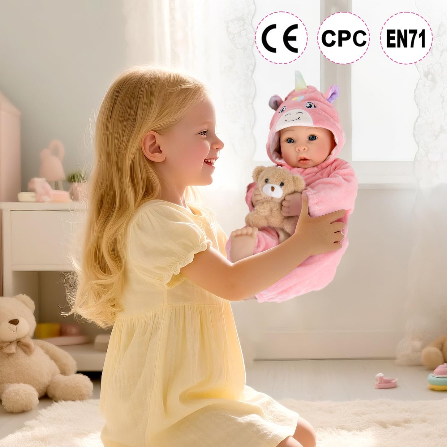 Aori 17-Inch Realistic Baby Doll | Soft Body, Pink Outfit, Pretend Play