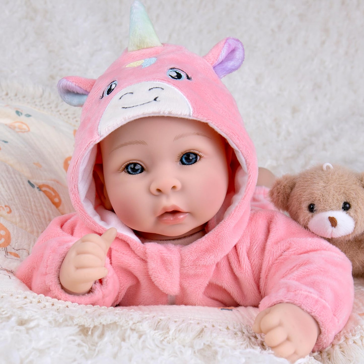 Aori 17-Inch Realistic Baby Doll | Soft Body, Pink Outfit, Pretend Play