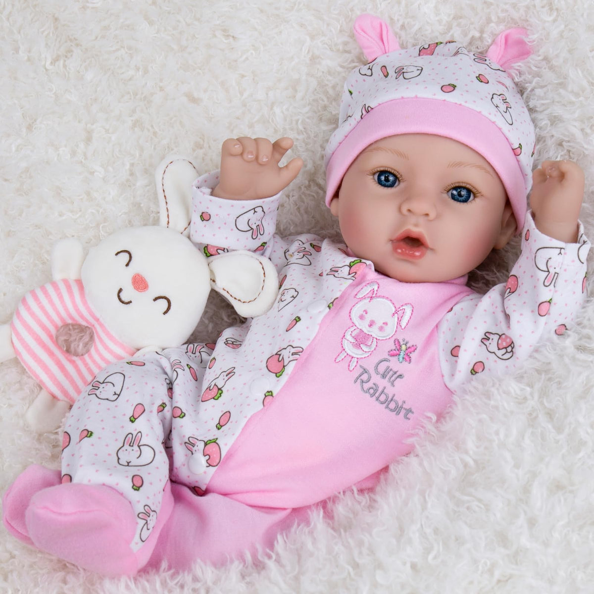 Aori Lifelike Reborn Baby Doll 18'' - Realistic Newborn Girl, Weighted Body, Pink Outfit