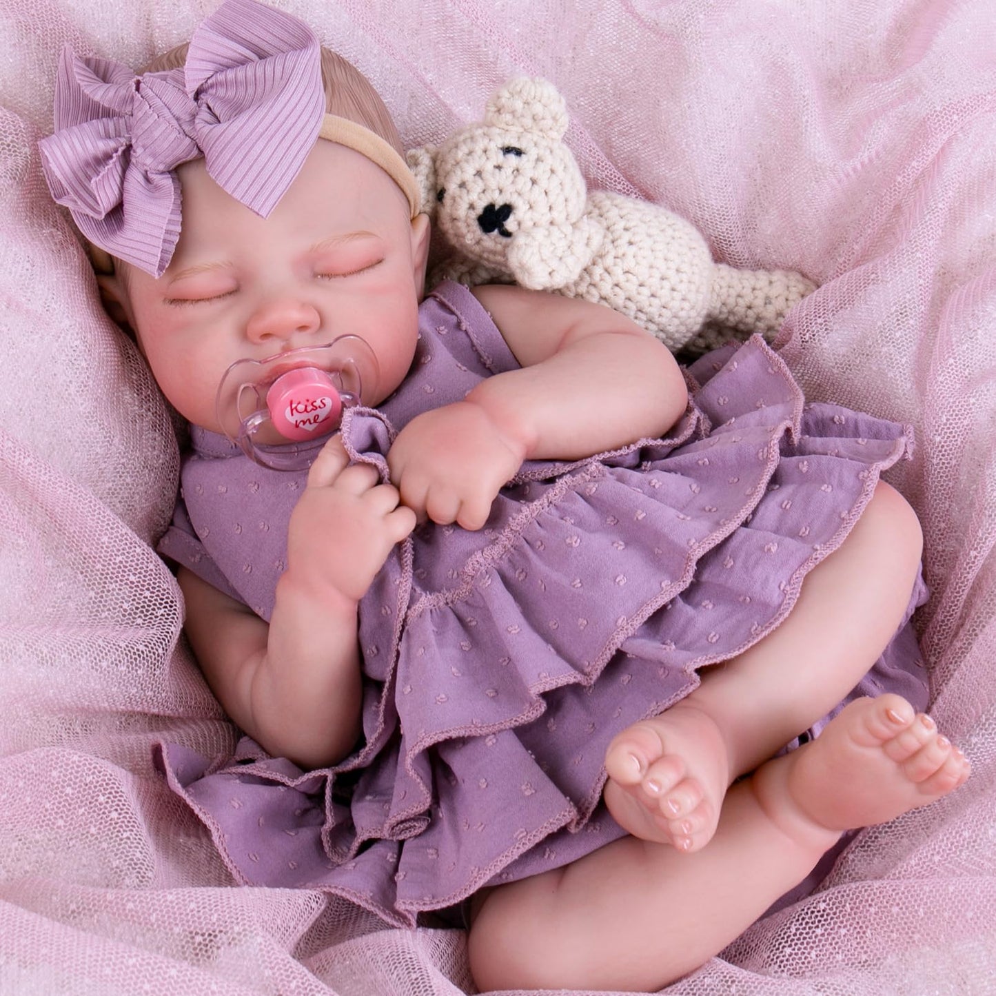 Aori Lifelike Reborn Baby Doll 20-Inch – Poseable Realistic Doll with Feeding Kit Gift Set