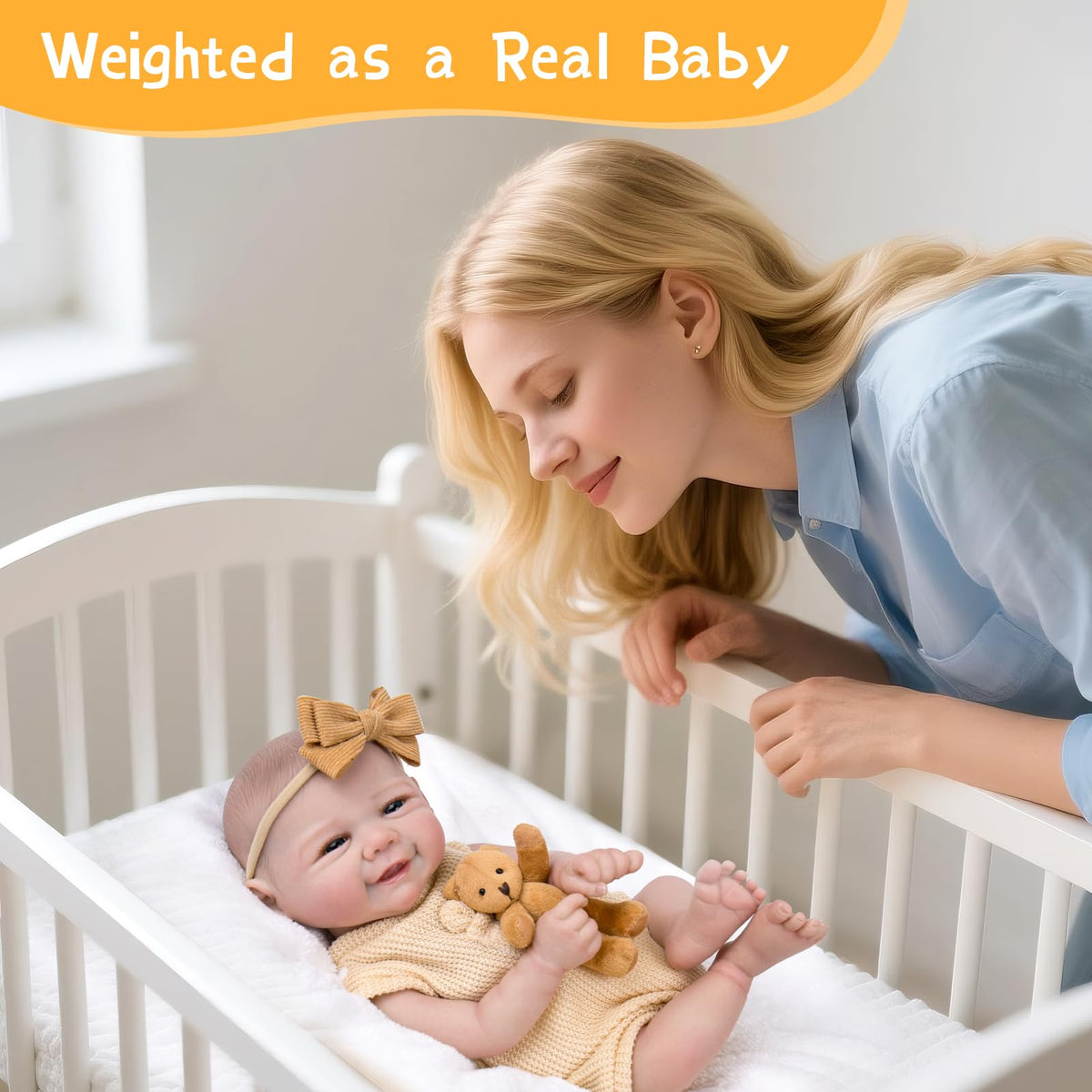 Aori Lifelike Reborn Baby Doll - 20-Inch Realistic Newborn Girl, Weighted & Poseable