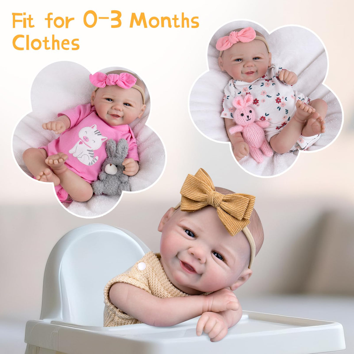 Aori Lifelike Reborn Baby Doll - 20-Inch Realistic Newborn Girl, Weighted & Poseable