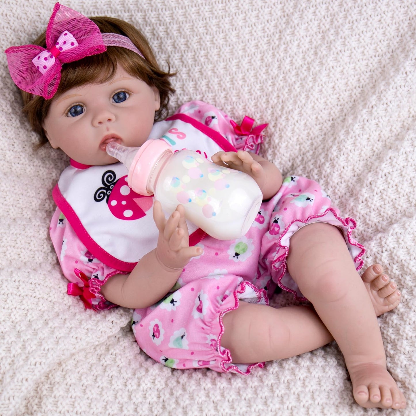 Aori 22-Inch Lifelike Reborn Baby Doll - Weighted Cloth Body, Newborn Girl