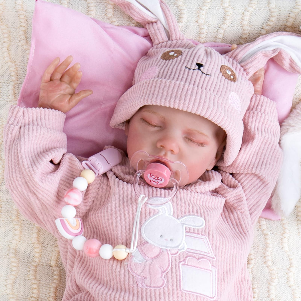Aori Magnetic Pacifier Clips for Reborn Dolls - Pink