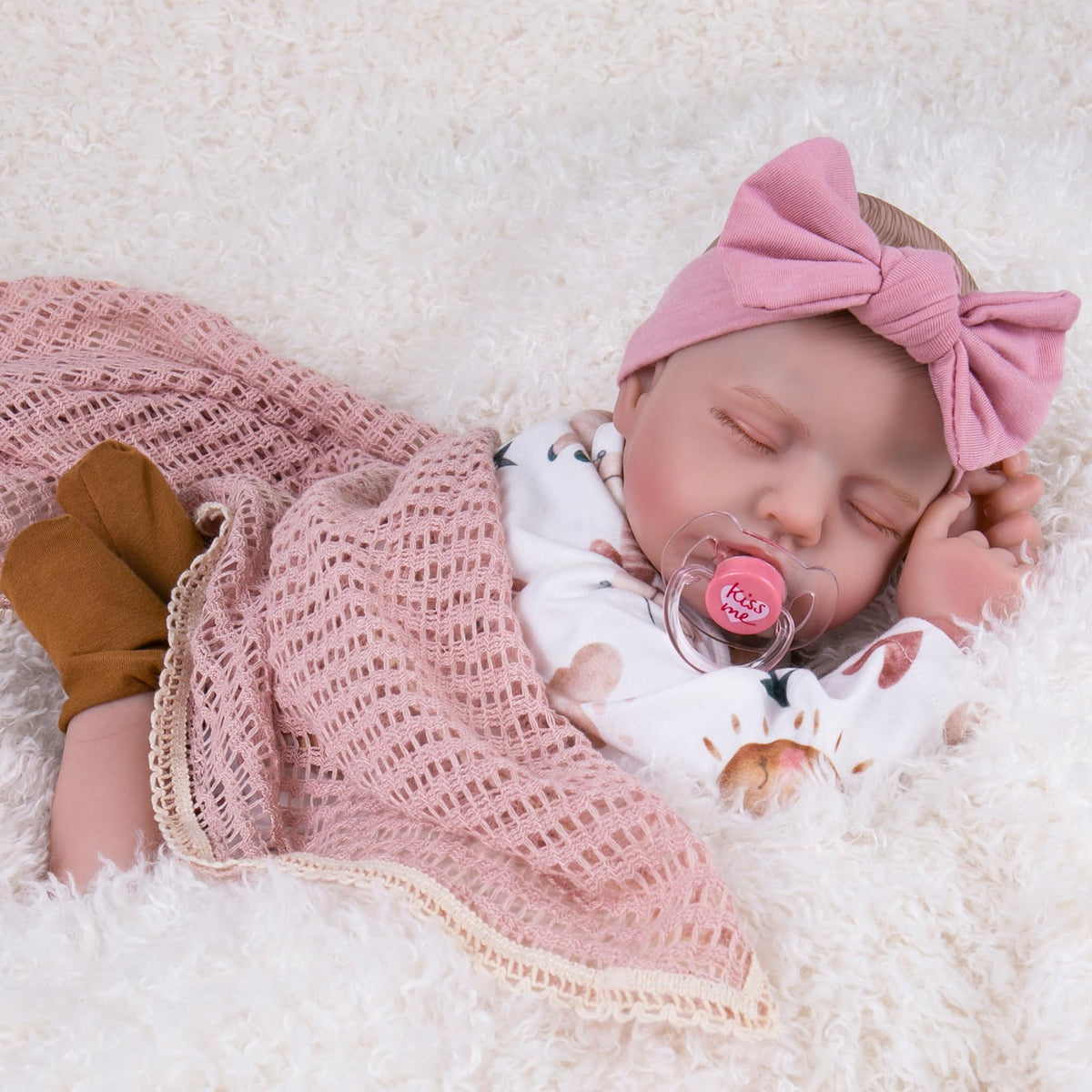 Aori Lifelike Reborn Baby Dolls 20-Inch — Realistic Sleeping Newborn Girl with Rainbow Clothes