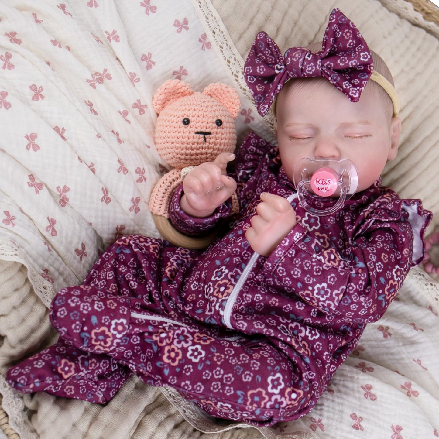 Aori 20 Inch Lifelike Reborn Baby Doll – Realistic Weighted Newborn Sleeping Girl with Outfit