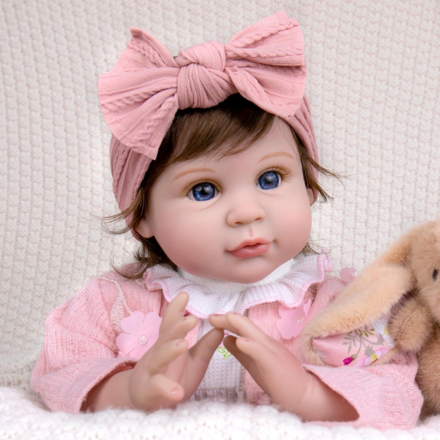 Aori Realistic Reborn Baby Dolls - 22 Inch Lifelike Baby Girl with Feeding Bottle & Pacifier