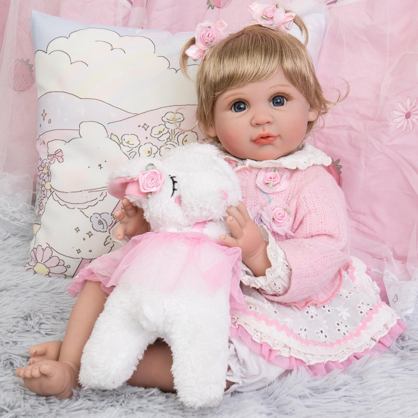 Aori Reborn Baby Dolls 22 Inch – Realistic Lifelike Baby Girl for Gift & Play