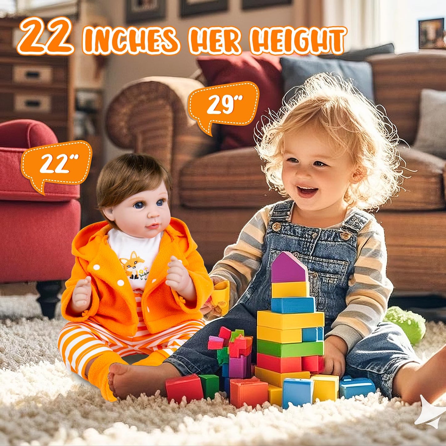 Aori 22-Inch Lifelike Reborn Baby Doll with Fox Outfit | Gift Set