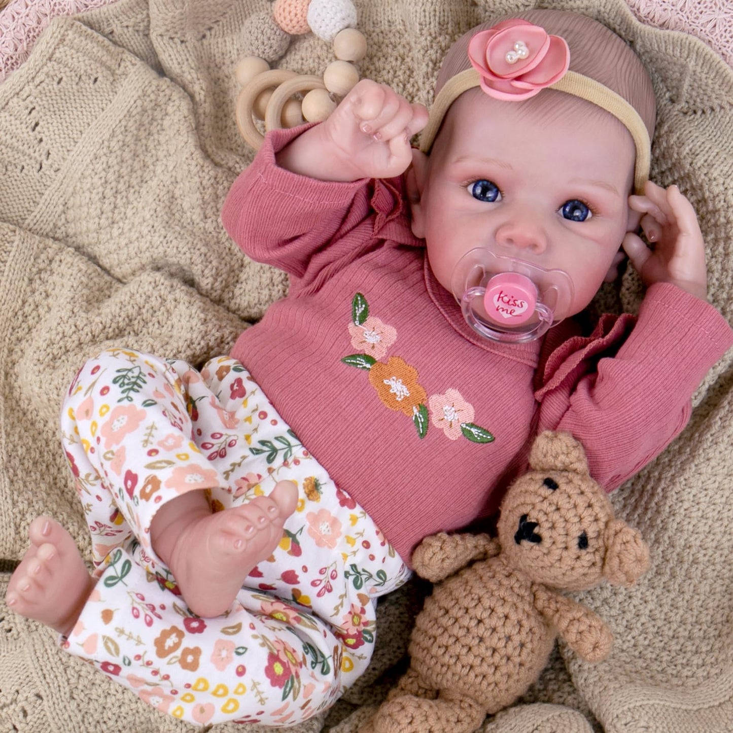 Aori Reborn Baby Dolls Girl – 20 Inch Realistic Lifelike Doll with Weighted Cloth Body and Outfits