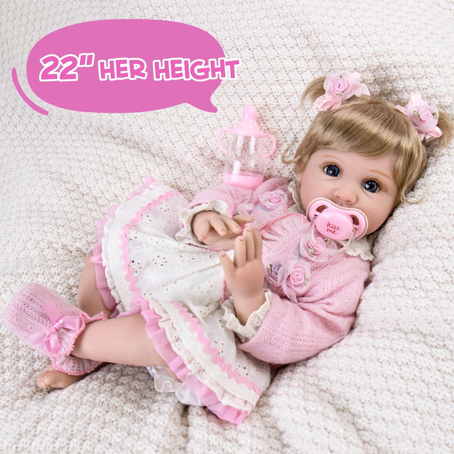 Aori Reborn Baby Dolls 22 Inch – Realistic Lifelike Baby Girl for Gift & Play