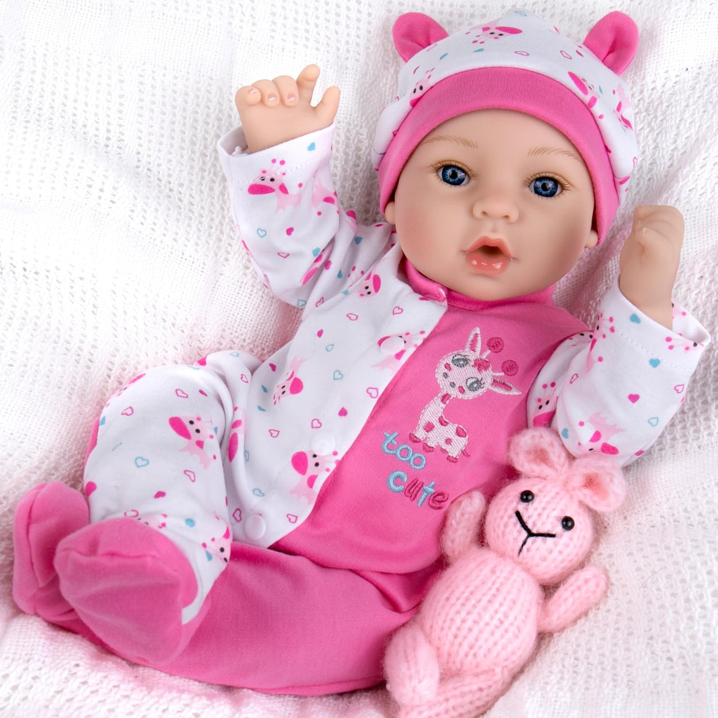 Aori Reborn Baby Doll Girl 18'' – Realistic Newborn with Pink Feeding Accessories | Weighted, Safe for Kids 3+