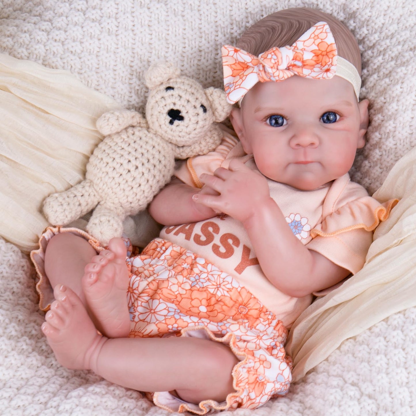 Aori Reborn Baby Doll Girl – 20-Inch Lifelike with Poseable Limbs & Feeding Kit | Gift for Kids 3+