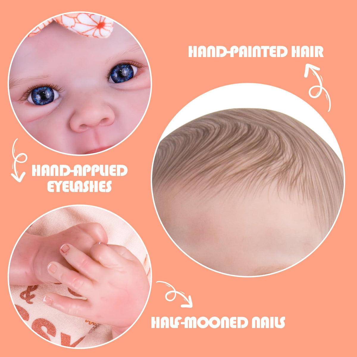 Aori Reborn Baby Doll Girl – 20-Inch Lifelike with Poseable Limbs & Feeding Kit | Gift for Kids 3+