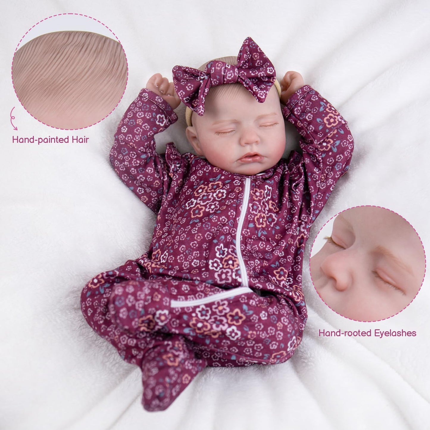 Aori 20 Inch Lifelike Reborn Baby Doll – Realistic Weighted Newborn Sleeping Girl with Outfit