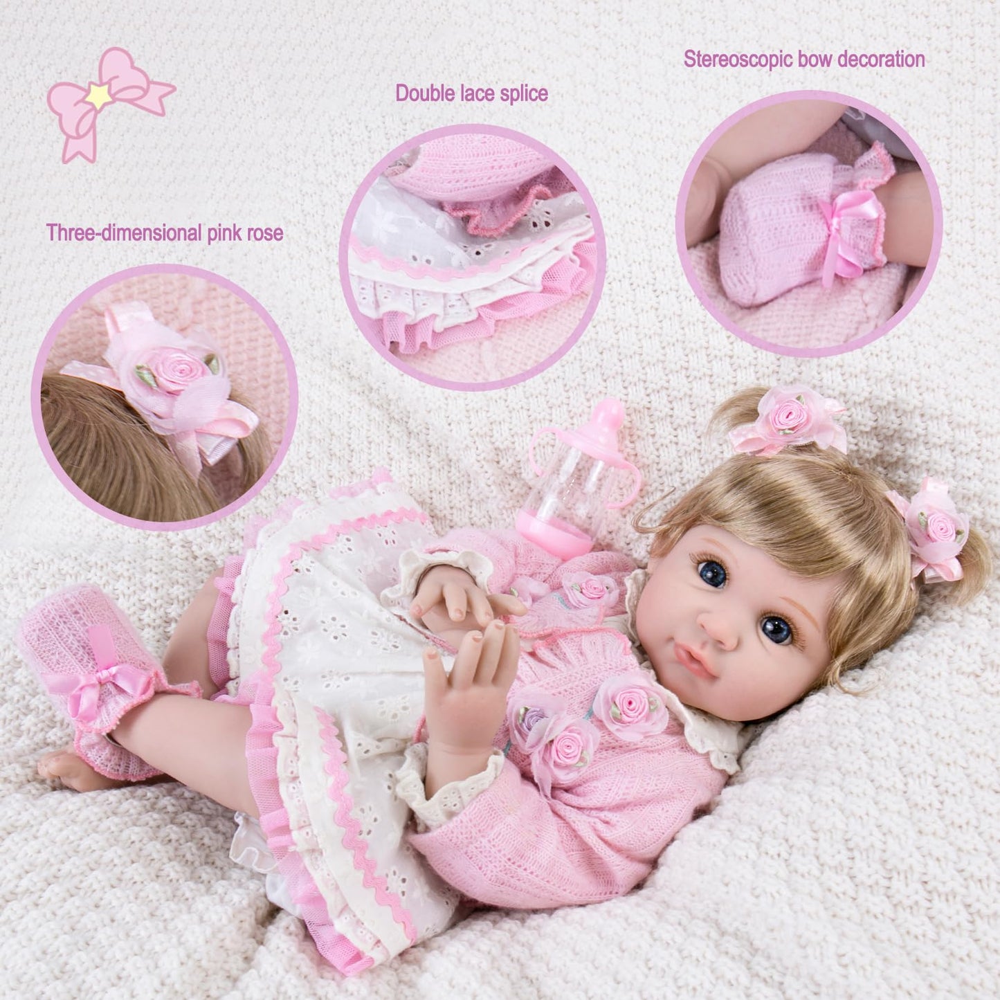 Aori Reborn Baby Dolls 22 Inch – Realistic Lifelike Baby Girl for Gift & Play