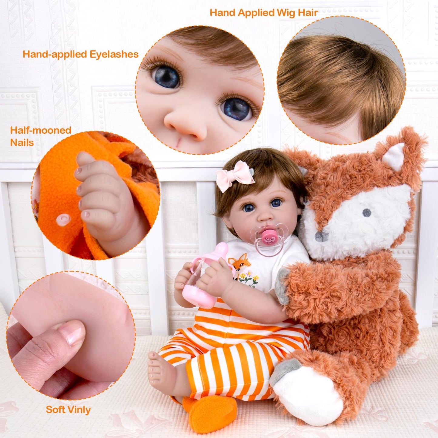 Aori 22-Inch Lifelike Reborn Baby Doll with Fox Outfit | Gift Set