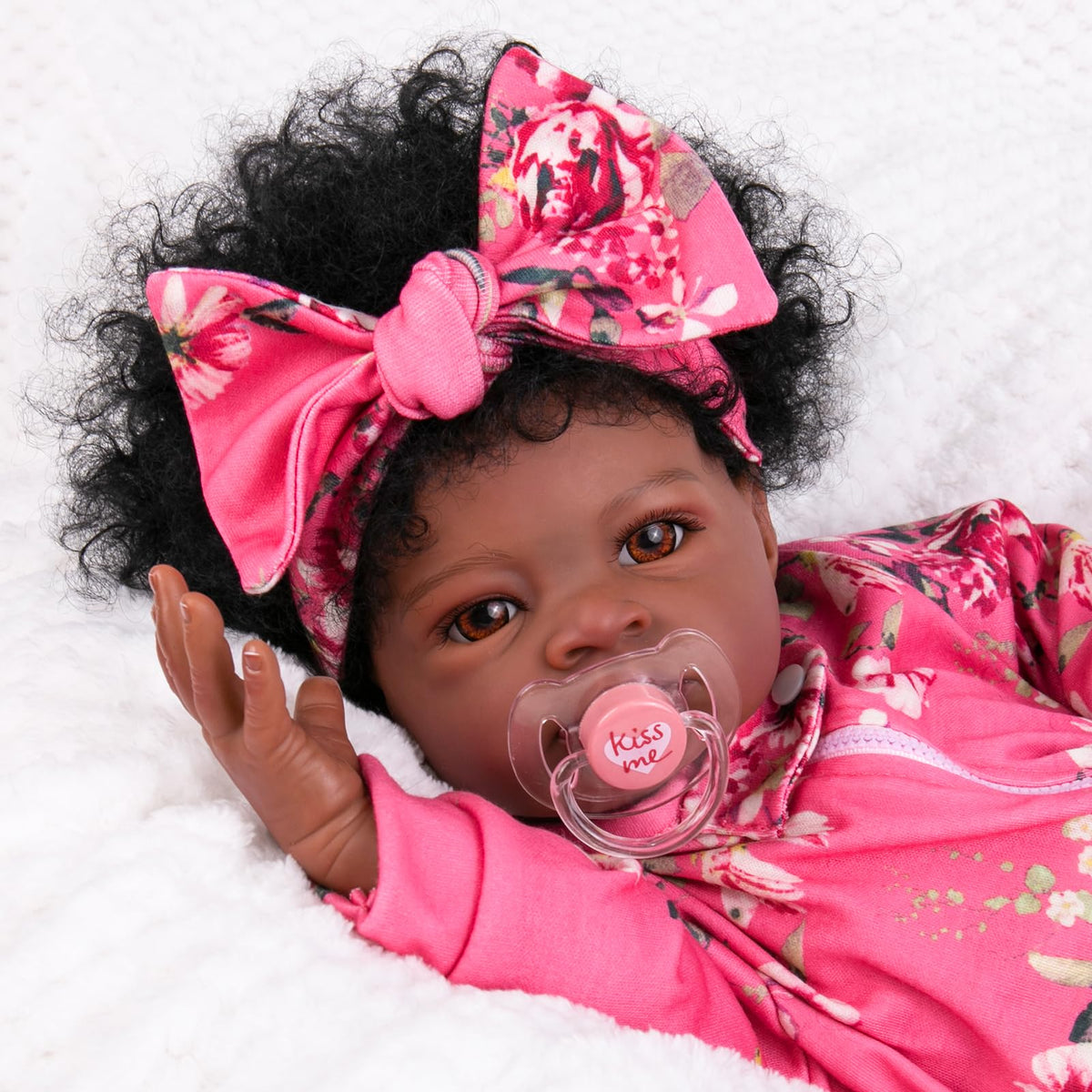 Aori Reborn Black Girl Doll - 20-Inch Realistic Newborn with Feeding Accessories