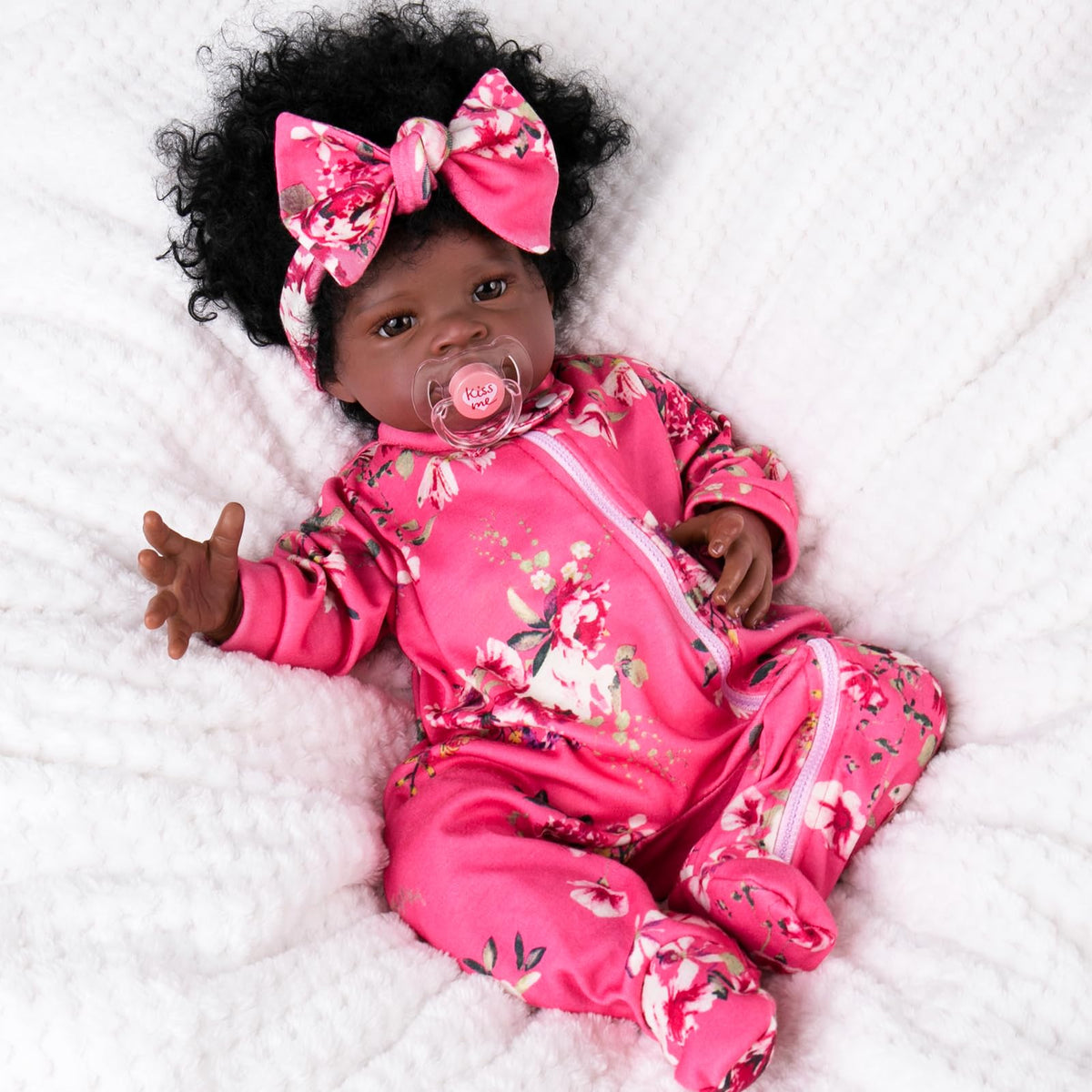 Aori Reborn Black Girl Doll - 20-Inch Realistic Newborn with Feeding Accessories