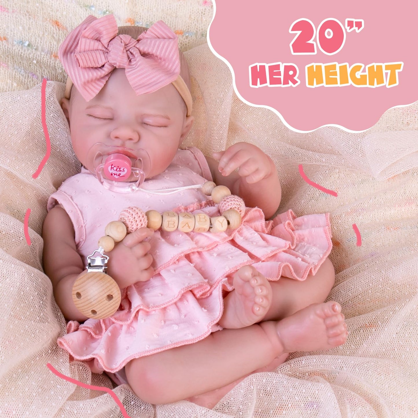 Aori Reborn Baby Doll Realistic – 20-Inch Lifelike Newborn Girl with Gift Set