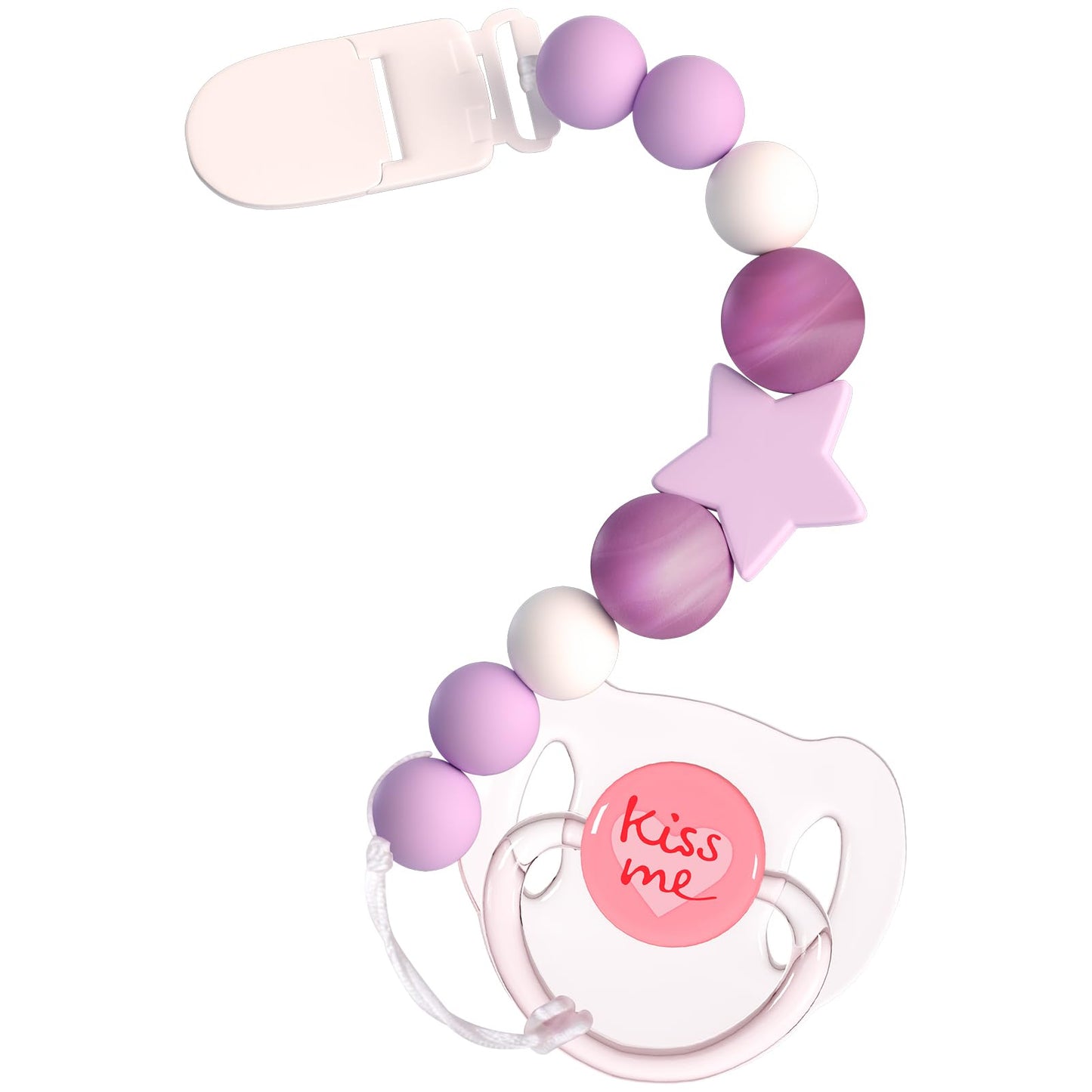 Aori Reborn Doll Magnetic Pacifier Clip Set – Purple
